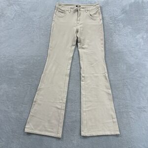 LIST Stretch Flare Leg Pants Women 28 W Beige Made In Italy Formal